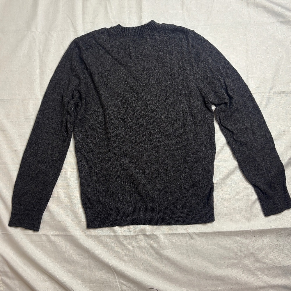 Abercrombie & Fitch Men's Large Gray Cashmere Blend V-Neck Sweater Moose Y2K EUC - Picture 4 of 4